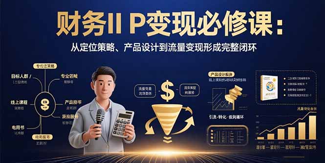 （15728期）财务IP变现必修课：从定位策略、产品设计到流量变现形成完整闭环-云商网创
