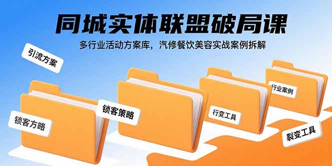 （15833期）同城实体联盟破局课，多行业活动方案库，汽修餐饮美容实战案例拆解-云商网创