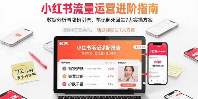 （15827期）小红书流量运营进阶指南，数据分析与涨粉引流，笔记起死回生7大实操方案-云商网创