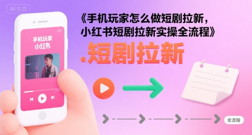 手机玩家怎么做短剧拉新，小红书短剧拉新实操全流程-云商网创