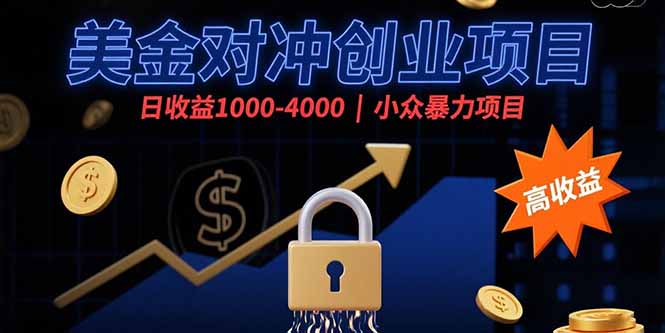 （15642期）美金对冲创业项目，日收益1000-4000，小众暴力项目-云商网创