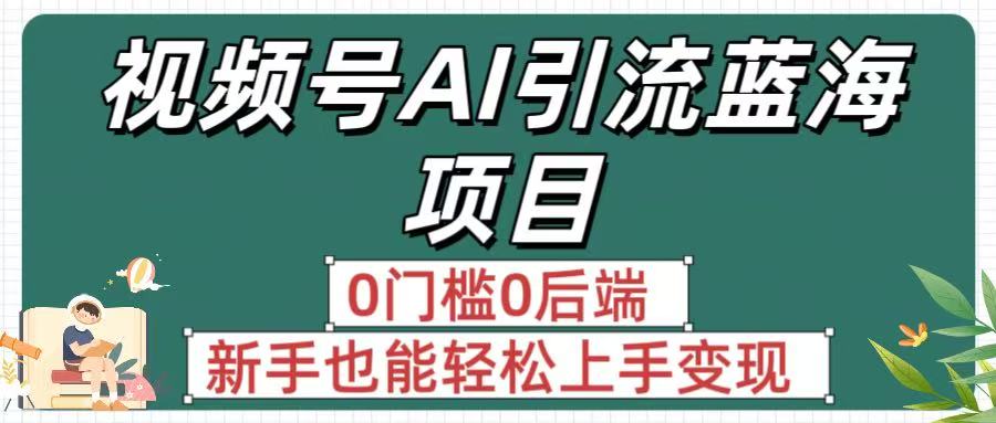 疯传！视频号AI引流蓝海项目，0门槛0后端，新手也能轻松上手变现-云商网创