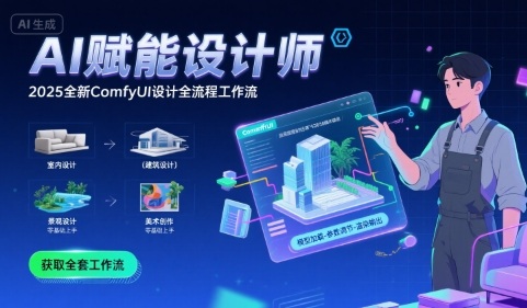 AI赋能设计师， 2025全新comfyui设计全流程工作流 ，室内-建筑-景观-美术，零基础直接上手-云商网创