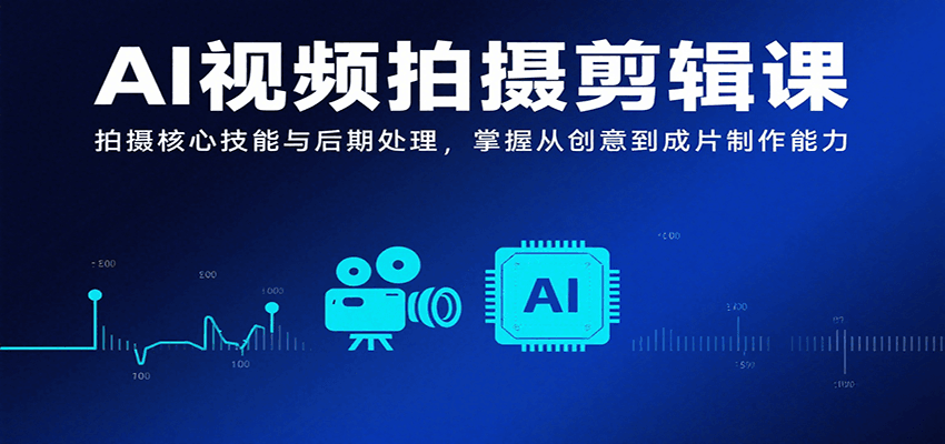AI视频拍摄剪辑课，拍摄核心技能与后期处理，掌握从创意到成片制作能力-云商网创