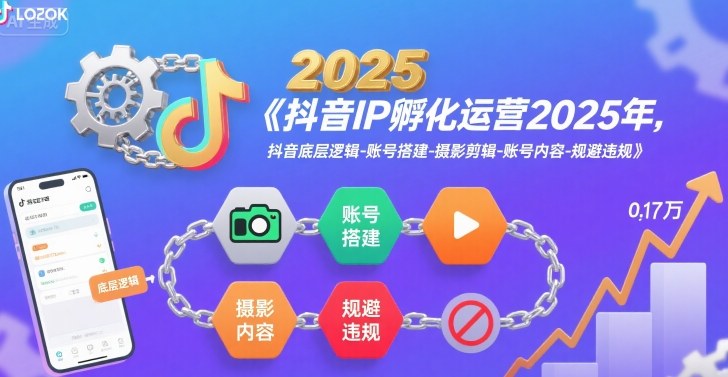 抖音IP孵化运营2025年，抖音底层逻辑-账号搭建-摄影剪辑-账号内容-规避违规-云商网创