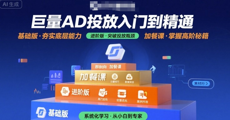 巨量AD投放入门到精通，基础版+进阶版+加餐课-云商网创
