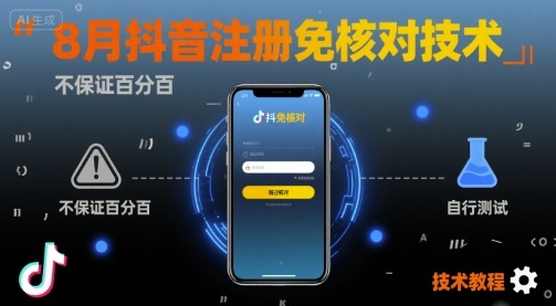 8月抖音注册免核对技术，不保证百分百，自测-云商网创
