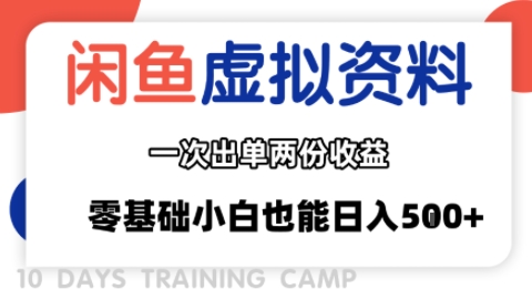 闲鱼虚拟资料新变现玩法，信息差项目，一次出单两份收益，无需囤货，可批量矩阵，零基础小白也能日入多张-云商网创