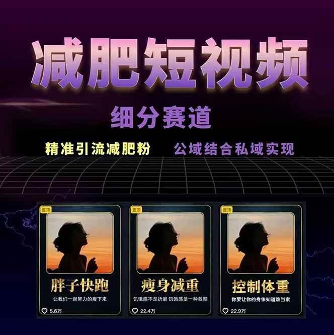 图片[2]-减肥短视频运营实战课：含素材制作、剪映教学，讲精准引流、变现设计与内容模板技巧-云商网创