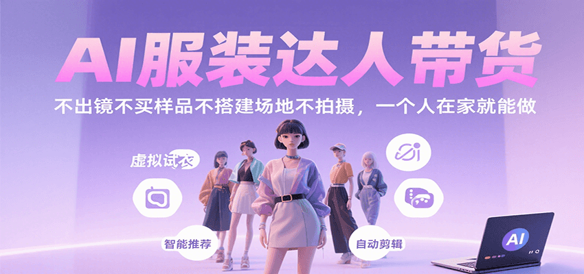 AI服装达人带货，不出镜不买样品不搭建场地不拍摄，一个人在家就能做-云商网创