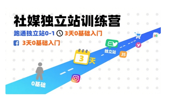 社媒独立站训练营，跑通独立站0-1，3天0基础入门-云商网创
