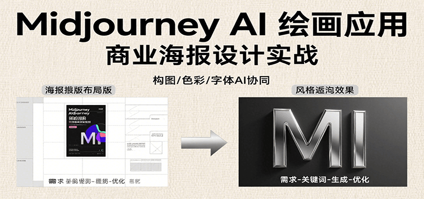 Midjourney AI绘画应用，关键词指令解析、漫画头像制作、海报设计、3D人物生成等-云商网创