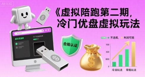 虚拟陪跑第二期，冷门优盘虚拟玩法，不违规，利润可观-云商网创