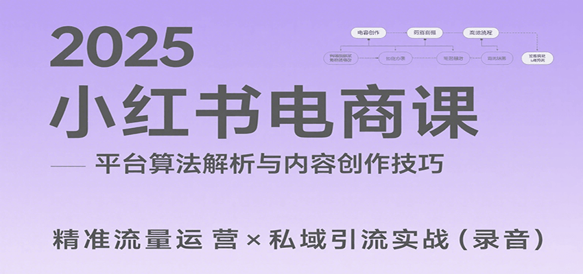 2025小红书电商课：解析算法，创作高转化内容，助力卖家获取流量实现变现（录音）-云商网创