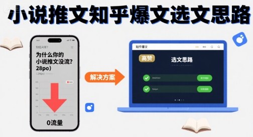 为什么你的小说推文没流量？小说推文知乎爆文选文思路-云商网创