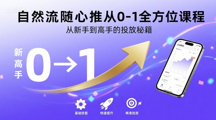 自然流随心推从0-1全方位课程，从新手到高手的投放秘籍-云商网创