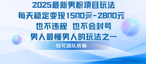 2025最新男粉项目玩法每天变现1k+也不违规也不会封号男人最懂男人的玩法-云商网创