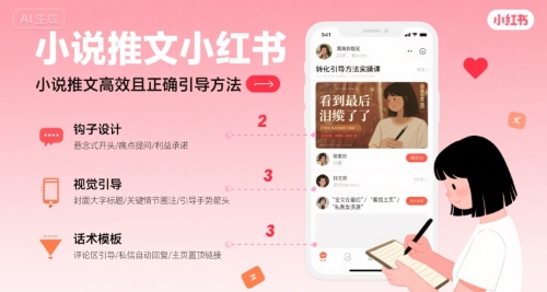 小说推文小红书高转化引导方法实操课，小说推文高效且正确引导方法-云商网创