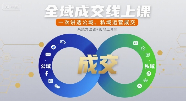 全域成交线上课，一次讲透公域、私域运营成交-云商网创