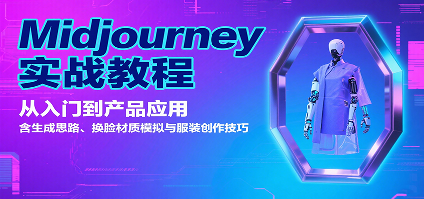 Midjourney实战教程：从入门到产品应用，含生成思路、换脸材质模拟与服装创作技巧-云商网创