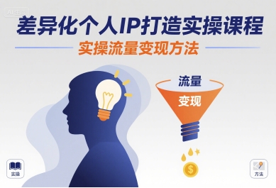差异化个人IP打造实操课程，实操流量变现方法-云商网创